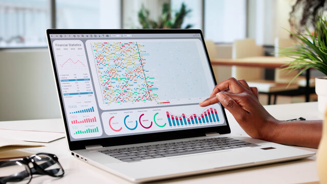 Female Financial Analyst Working From Home Office