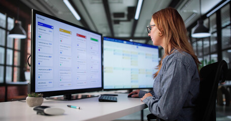 Busy Executive Using Kanban Project Management Software