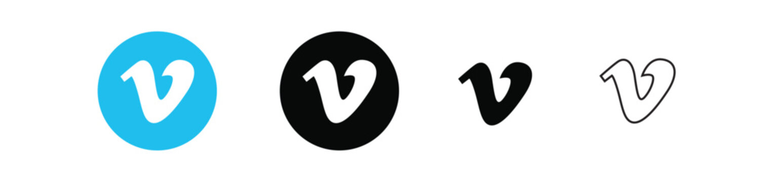 vimeo logo,  vimeo icon vector.  vimeo Icon logo Set. vimeo 2025 icon logo vector.