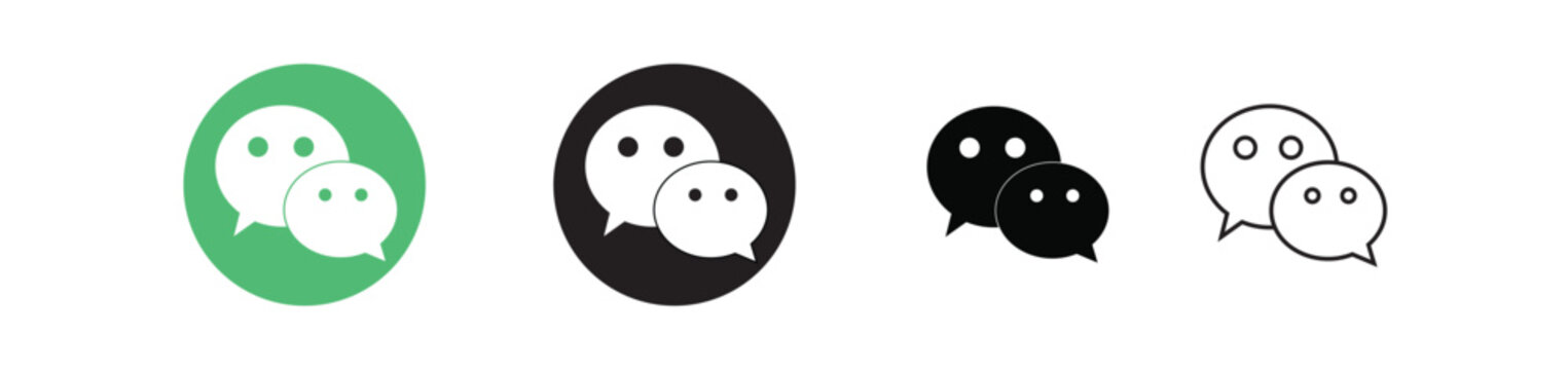 Chinese messenger app, WeChat icon. Social media. wechat logo