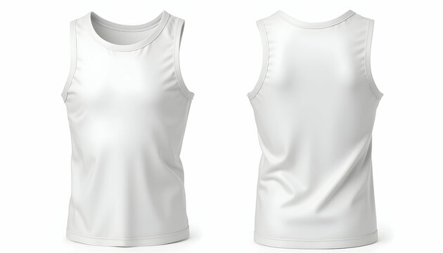 Isolated White Tank Top Mockup Front and Back View