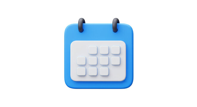 3D Calendar Appointment Schedule with Transparent Background Illustration