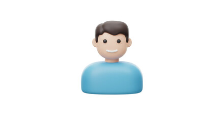 3D Cartoon Man Avatar Graphic Character Transparent Background