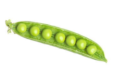 a pea pod with four peas in it
