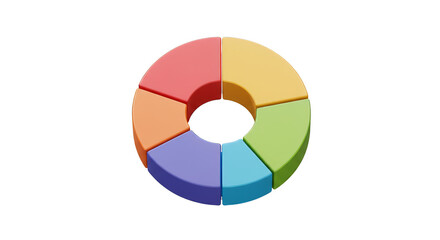 Obraz premium 3d Donut Chart Pie Graph Diagram Statistic for Information