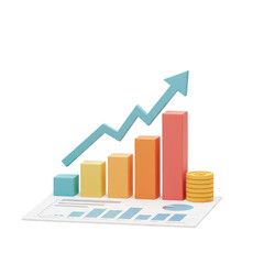 3D Graph Chart Business Finance Growth Arrow Transparent Illustration