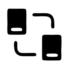 Handdrawn Outline Style Data Transfer Between Two Smartphones Connection Icon