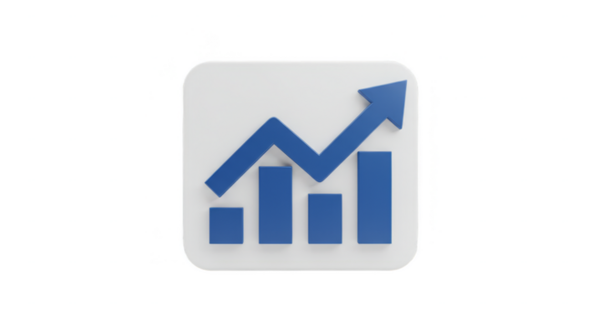 3D Icon of Growth Arrow Chart Diagram Business Success Transparent