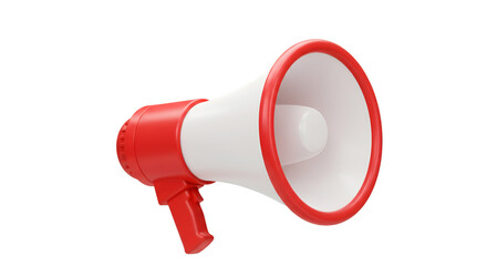 3d Illustration Of Red And White Megaphone For Communication And Promotion