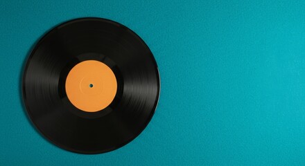 Obraz premium colored felt records, composition, minimal modern, unique corner or copy room, soft light,