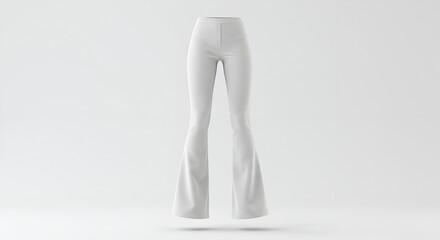 Isolated white palazzo pants rendering, studio shot, elegant apparel, stylish clothing design