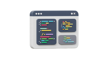 3D Programming Window Shows Software Coding Web Application Development