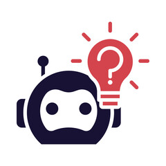 Explainable AI Icon – Robot with Lightbulb Representing Transparency and Clarity in AI Models and...