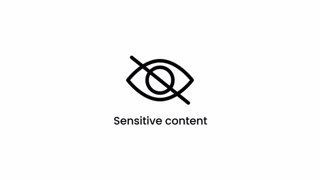 Sensitive Content Eye Icon. warning sign to hide video with scenes of violence or nudity