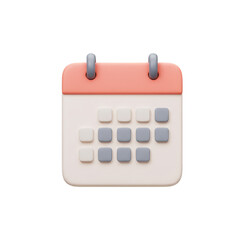3D Render Calendar Icon Planning Date Event Schedule Transparent