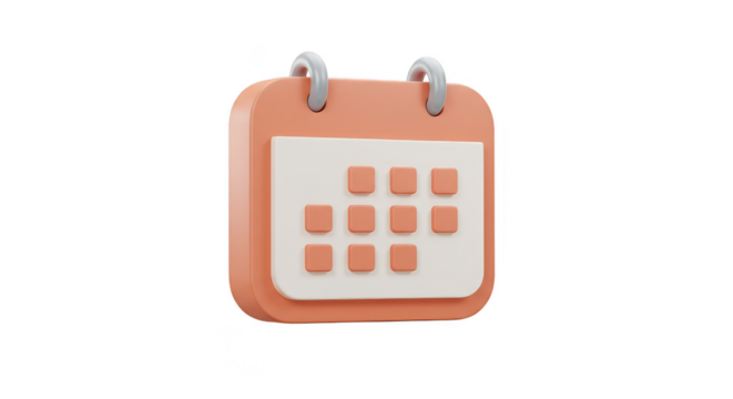 3D Pink Calendar Date Illustration Time Agenda Schedule Organizer