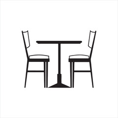 Minimalist Dining Table and Chairs Silhouette