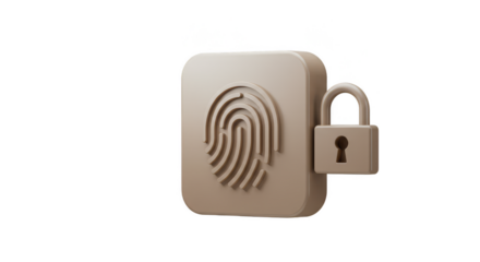 3D Render Fingerprint Lock Secure Protection Access Transparent