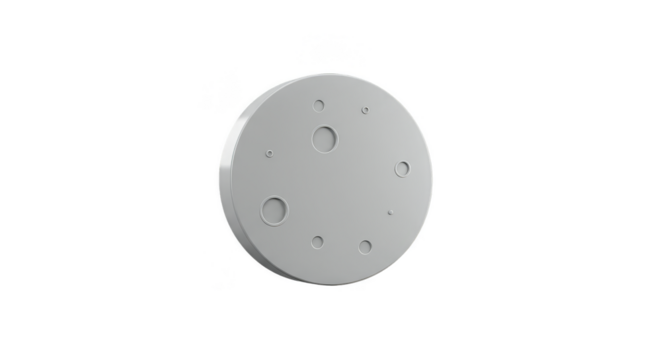 3D Render Gray Lunar Surface Planet Circle Space Moon on Transparent