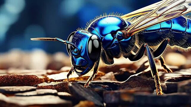 termite in Delfts Blauw realistis, highly detailed ,ai generatif