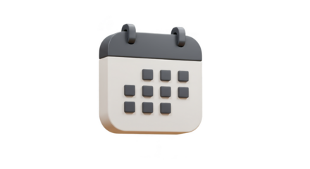 3D Render of Grey Calendar Appointment Reminder Planning Schedule