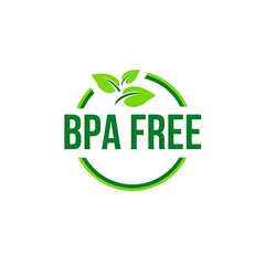 BPA Free Green Eco Label with Leaves Circle Design