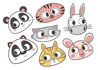 Fototapeta premium set of funny cartoon animals