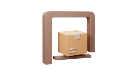 3D Render Box Delivery Package for Cardboard Carton Shipping