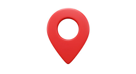 3d Rendered Location Icon Red Map Pin Isolated on Transparent Background
