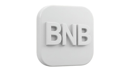 3D Render of White BNB Cryptocurrency Logo Digital Finance Icon