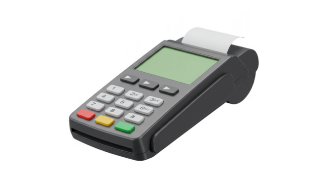 3d Rendered Pos Terminal Payment Machine for Easy Credit Transactions