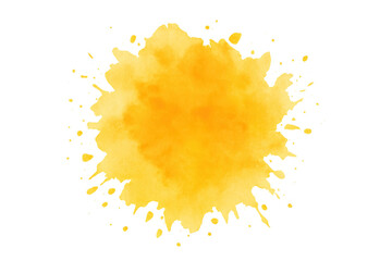 Fototapeta premium Bright yellow watercolor splash spreading dynamically, revealing transparent layers with artistic vibrancy against clean white backdrop