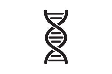 DNA Helix icon silhouette vector with white background