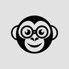 Obraz premium Stylized Monkey with Glasses Illustration