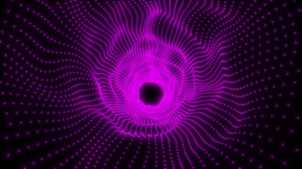 Digital futuristic tunnel with wave energy or travel in time and space
