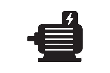 Electric Motor icon silhouette vector with white background