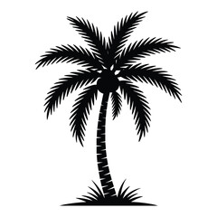 Tropical Palm Tree Silhouette Glyph Icon