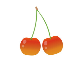 さくらんぼのフラットなイラスト