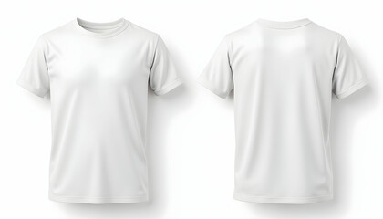 White T-shirt Mockup Front and Back Isolated on White
