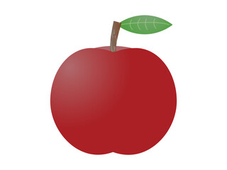 りんごのフラットなイラスト（1個）