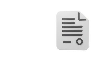3D Rendering of Document Icon, Contract Agreement File Official