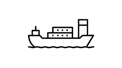 Cargo Ship With Container on transparent background for web and graphic design
