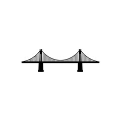 Fototapeta premium Bridge icon silhouette icon vector flat design.