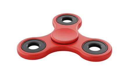 3D Rendering of a Red Fidget Spinner Toy with Transparent Background