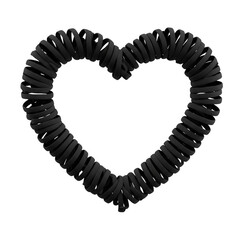 Obraz premium Abstract Black Heart Shape Wicker Love Cord Valentine Transparent PNG