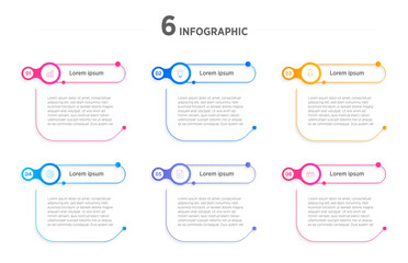 Modern Vector infographic label design with circle infographic template design and 6 options or steps. Can be used for process diagram, presentations, workflow layout, banner, flow chart, info graph.