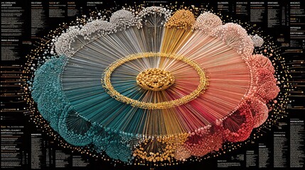  Najaf Chena: Connectors in a circular pastel node chart 