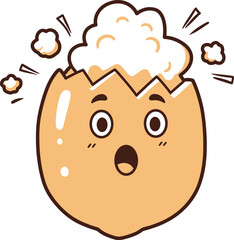 Obraz premium Funny Popcorn Kernel Popping with Surprise Clipart