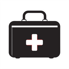 Obraz premium First Aid Kit Silhouette on transparent background for web and graphic design