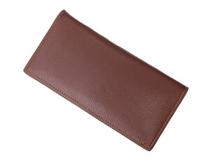 Brown Leather Wallet on Speckled Terrazzo Surface